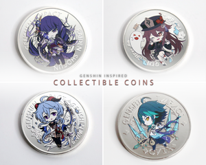 Genshin Impact Collectible Coins - Xiao Ganyu Hutao Raiden Shogun