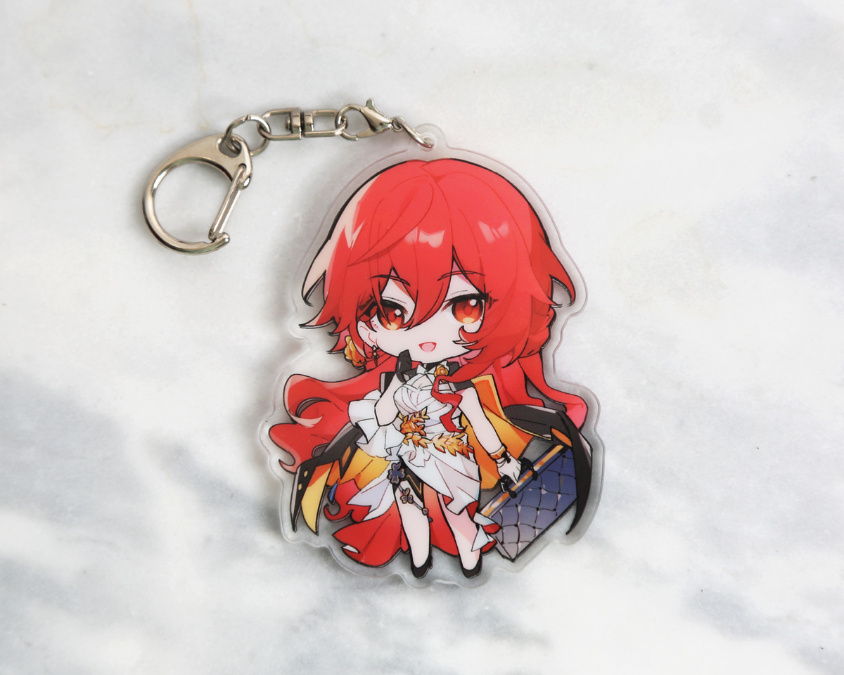 Himeko Keychain - Honkai Star Rail Arcylic Charms – Yui's Gifts