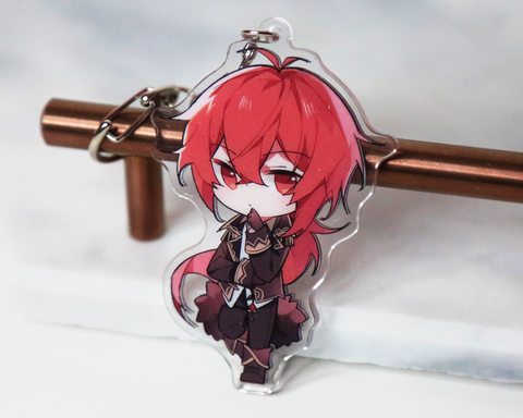 Diluc Keychain - Genshin Impact Arcylic Charms