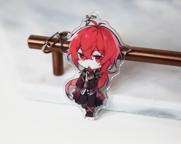 Diluc Keychain - Genshin Impact Arcylic Charms